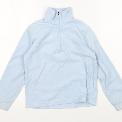 Snow+Rock Girls' Blue Fleece Pullover - 10 Years, Zip Neck