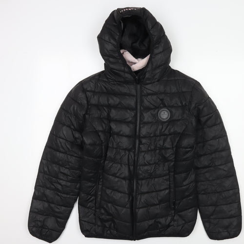 Sonneti Girls Black Puffer Jacket 13-15 Years Hooded Winter