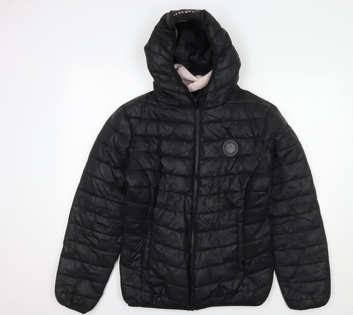 Sonneti Girls Black Puffer Jacket 13-15 Years Hooded Winter