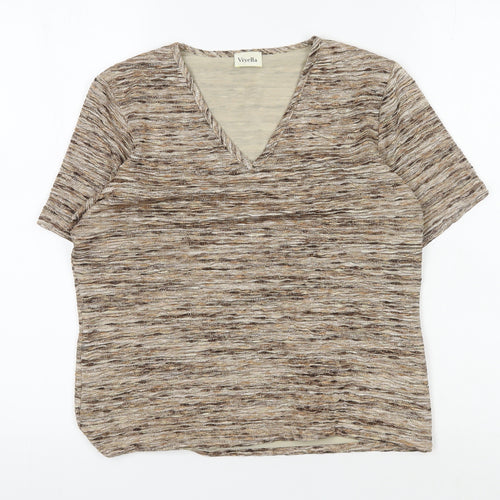 Viyella Women's Beige V-Neck T-Shirt - M