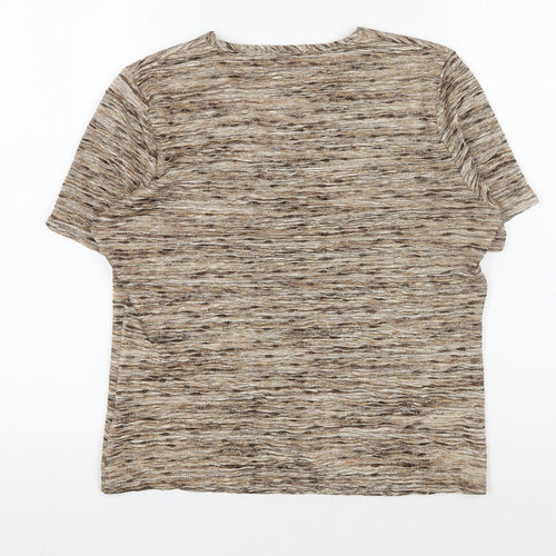 Viyella Women's Beige V-Neck T-Shirt - M