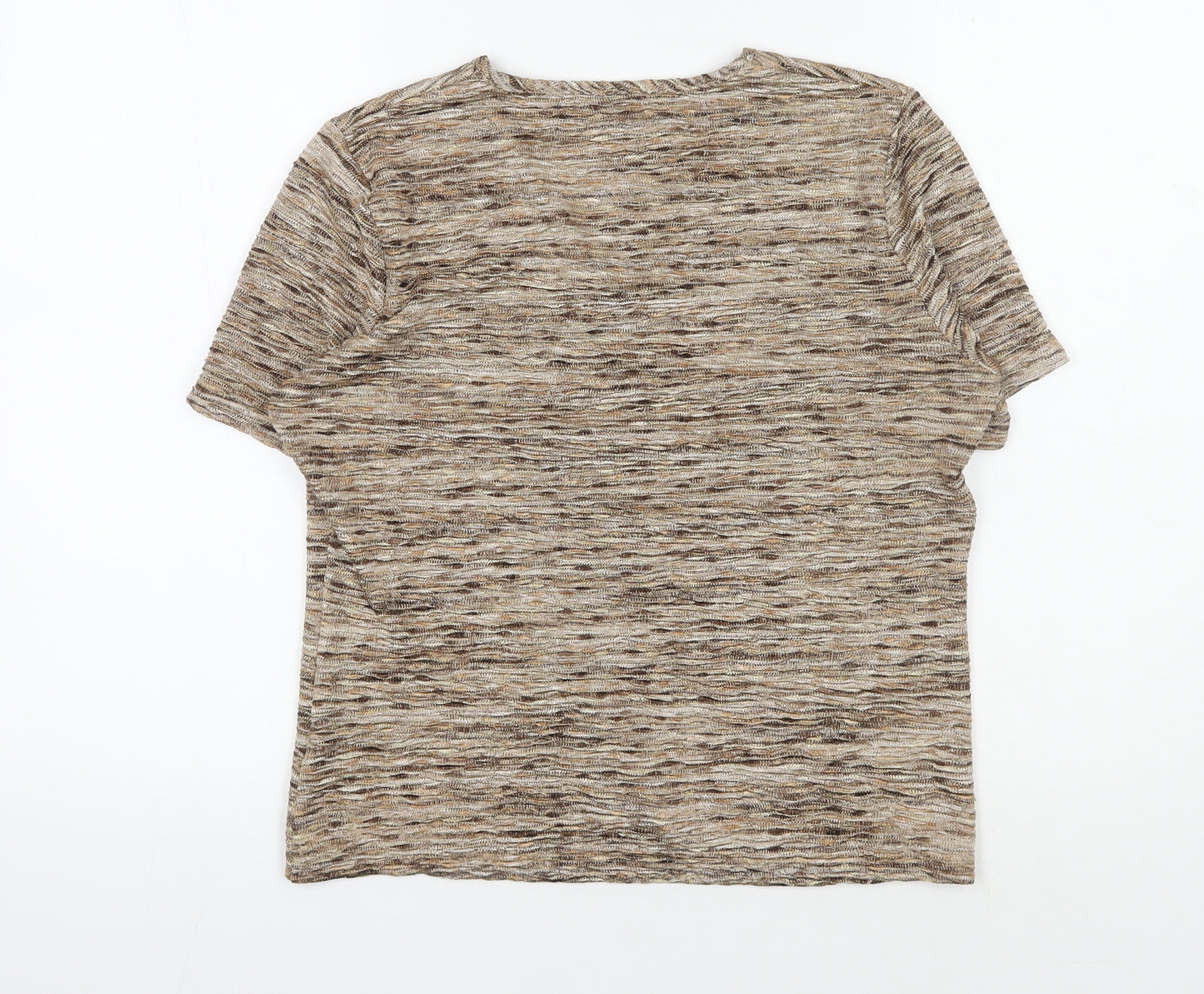 Viyella Women's Beige V-Neck T-Shirt - M