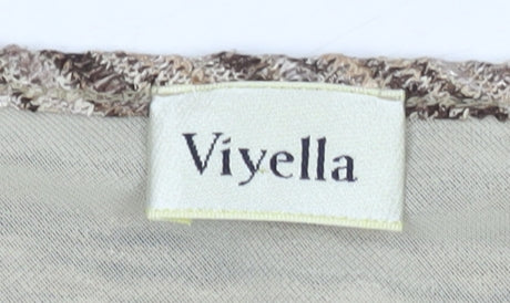 Viyella Women's Beige V-Neck T-Shirt - M