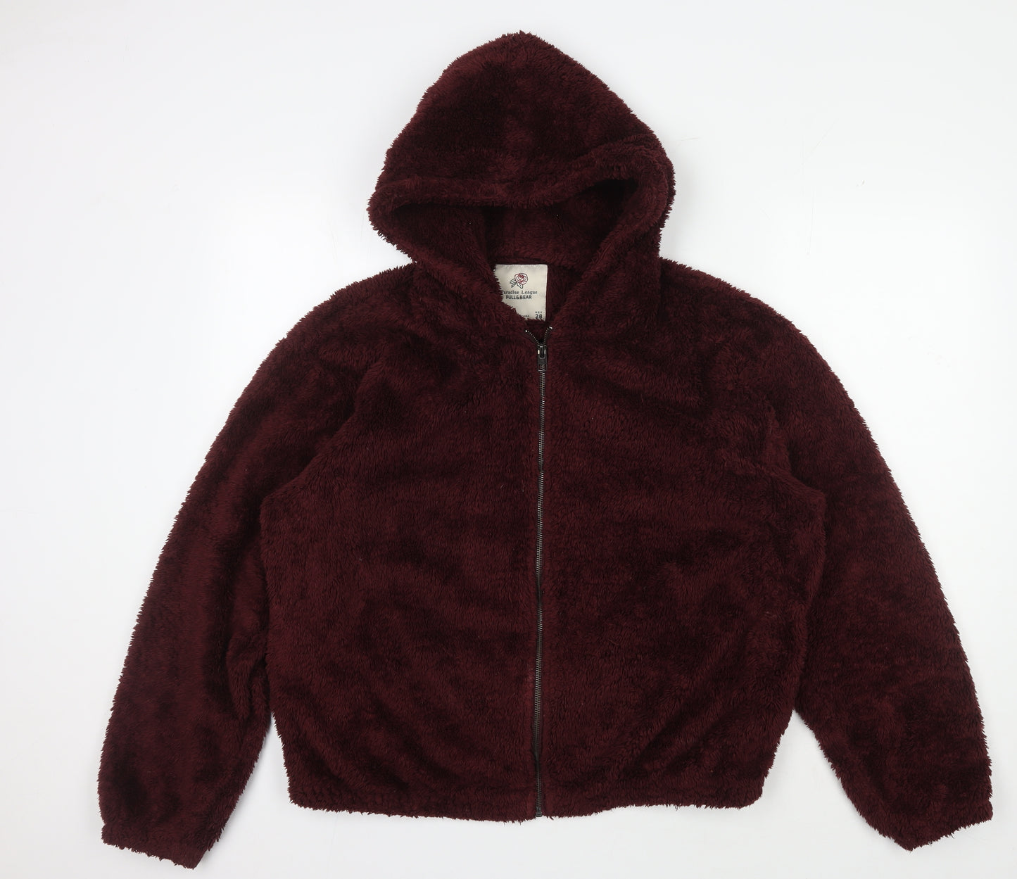 PULL&BEAR Men’s Brown Fleece Hooded Jacket M