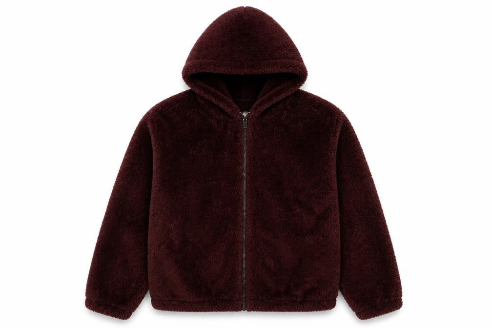 Pull&Bear Men’s Brown Fleece Hooded Jacket M