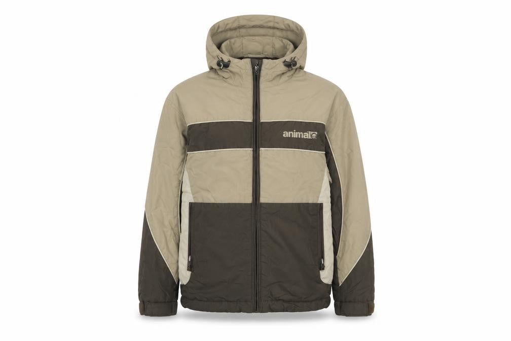 Animal Boys' XS Beige Brown Hooded Puffer Jacket - Winter Essential