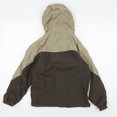 Animal Boys' XS Beige Brown Hooded Puffer Jacket - Winter Essential