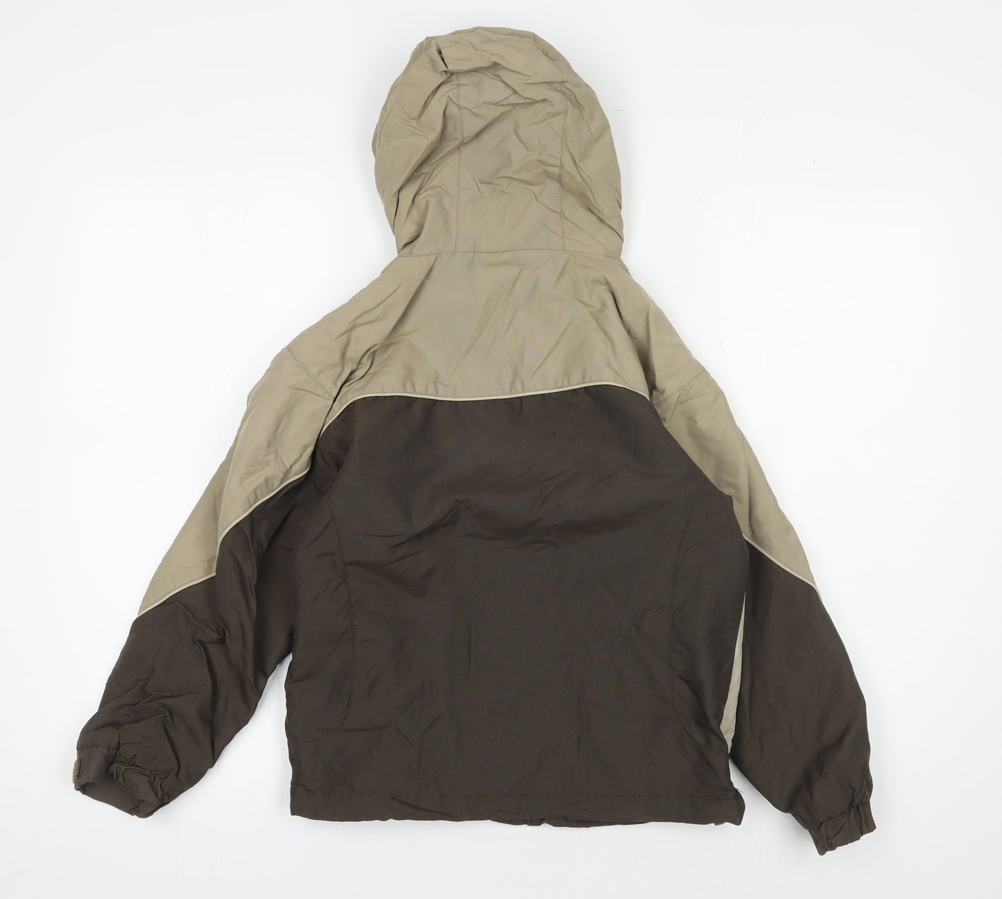 Animal Boys' XS Beige Brown Hooded Puffer Jacket - Winter Essential