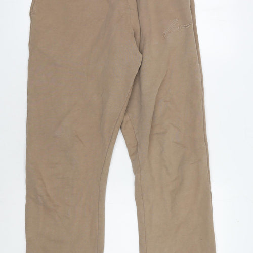 Cernucci Women's Beige Straight Trousers, Size M, Relaxed Fit