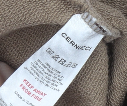 Cernucci Women's Beige Straight Trousers, Size M, Relaxed Fit