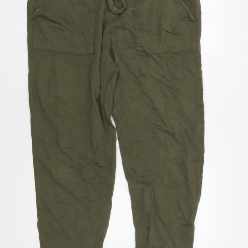 Marks and Spencer Women's Green Relaxed Trousers