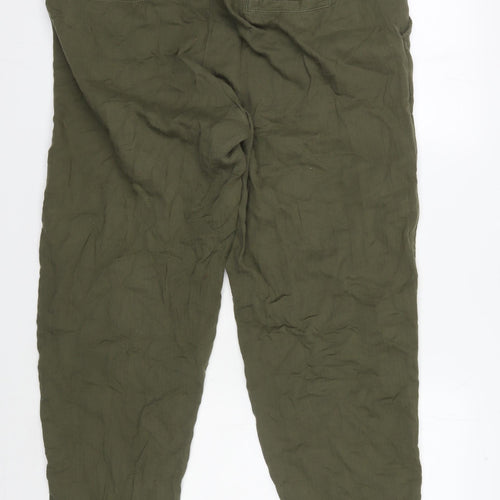 Marks and Spencer Women's Green Relaxed Trousers