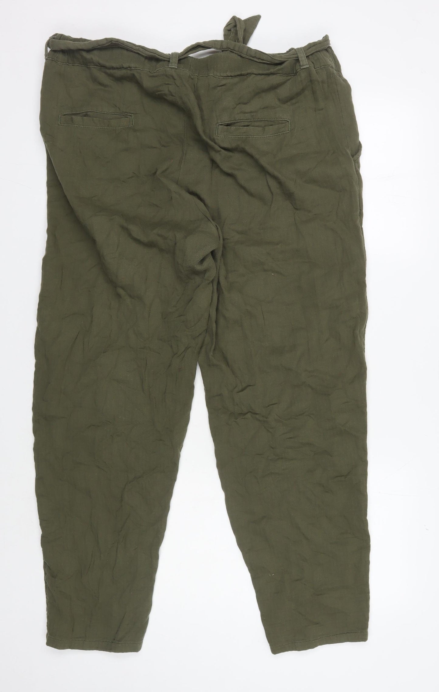 Marks and Spencer Women's Green Relaxed Trousers