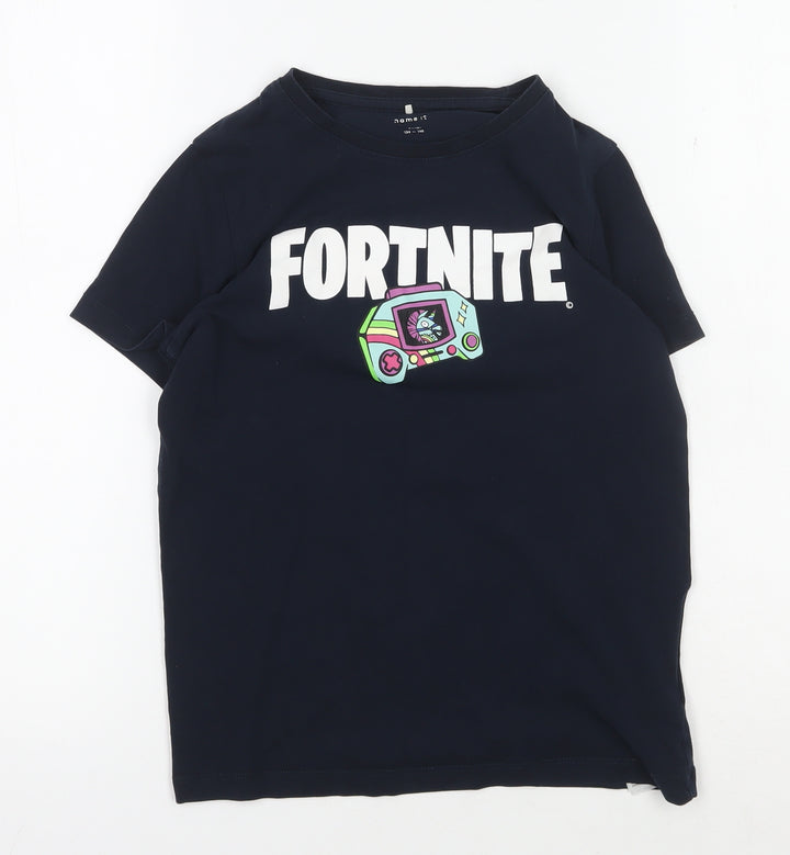 name it Girls Black Fortnite T-Shirt 9-10 Years Graphic Print