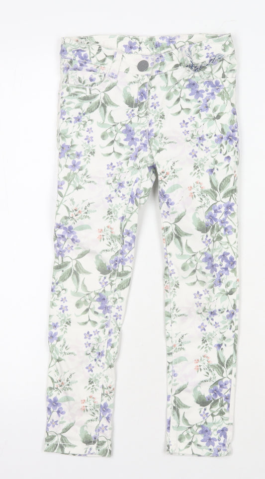 Next Girls Multicoloured Floral Jeggings 7 Years Slim Fit