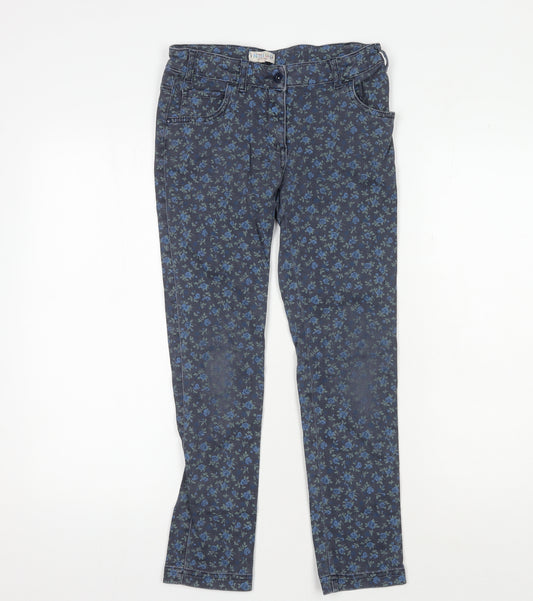 Marks and Spencer Girls Blue Floral Jeggings, 11-12 Years