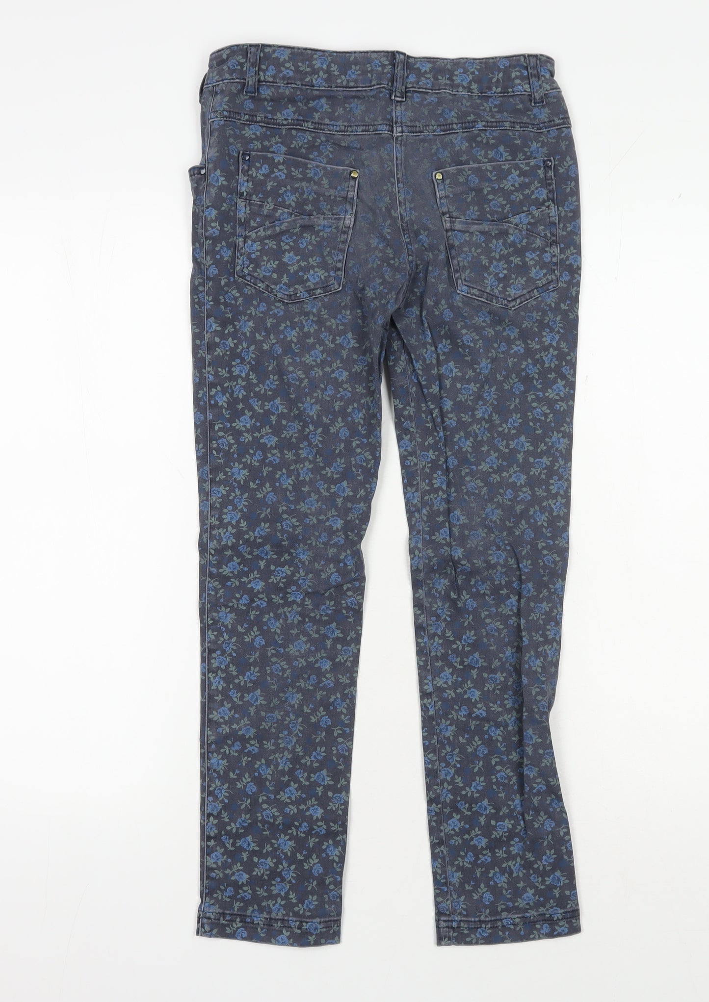 Marks and Spencer Girls Blue Floral Jeggings, 11-12 Years