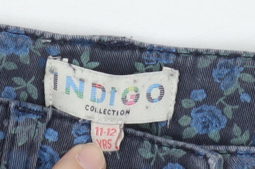 Marks and Spencer Girls Blue Floral Jeggings, 11-12 Years