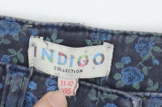 Marks and Spencer Girls Blue Floral Jeggings, 11-12 Years