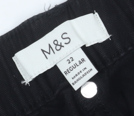 Marks and Spencer Women's Black Relaxed Trousers, Size 22