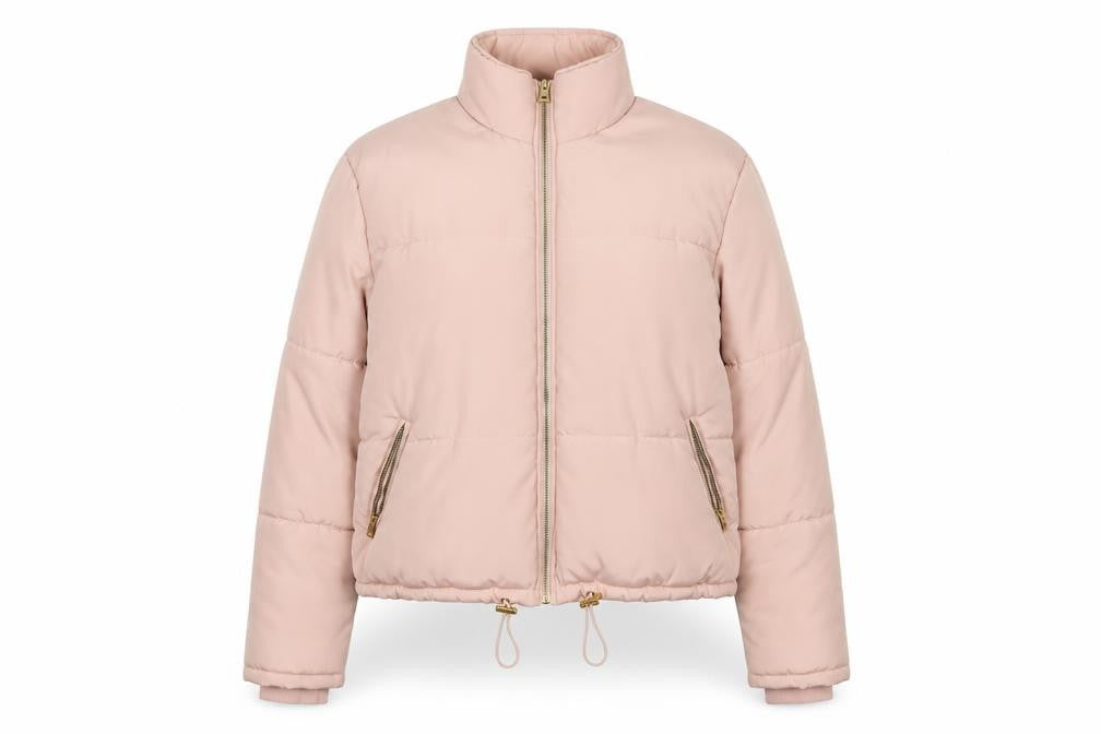 Front view of New Look Pink Women's Puffer Jacket, size 8