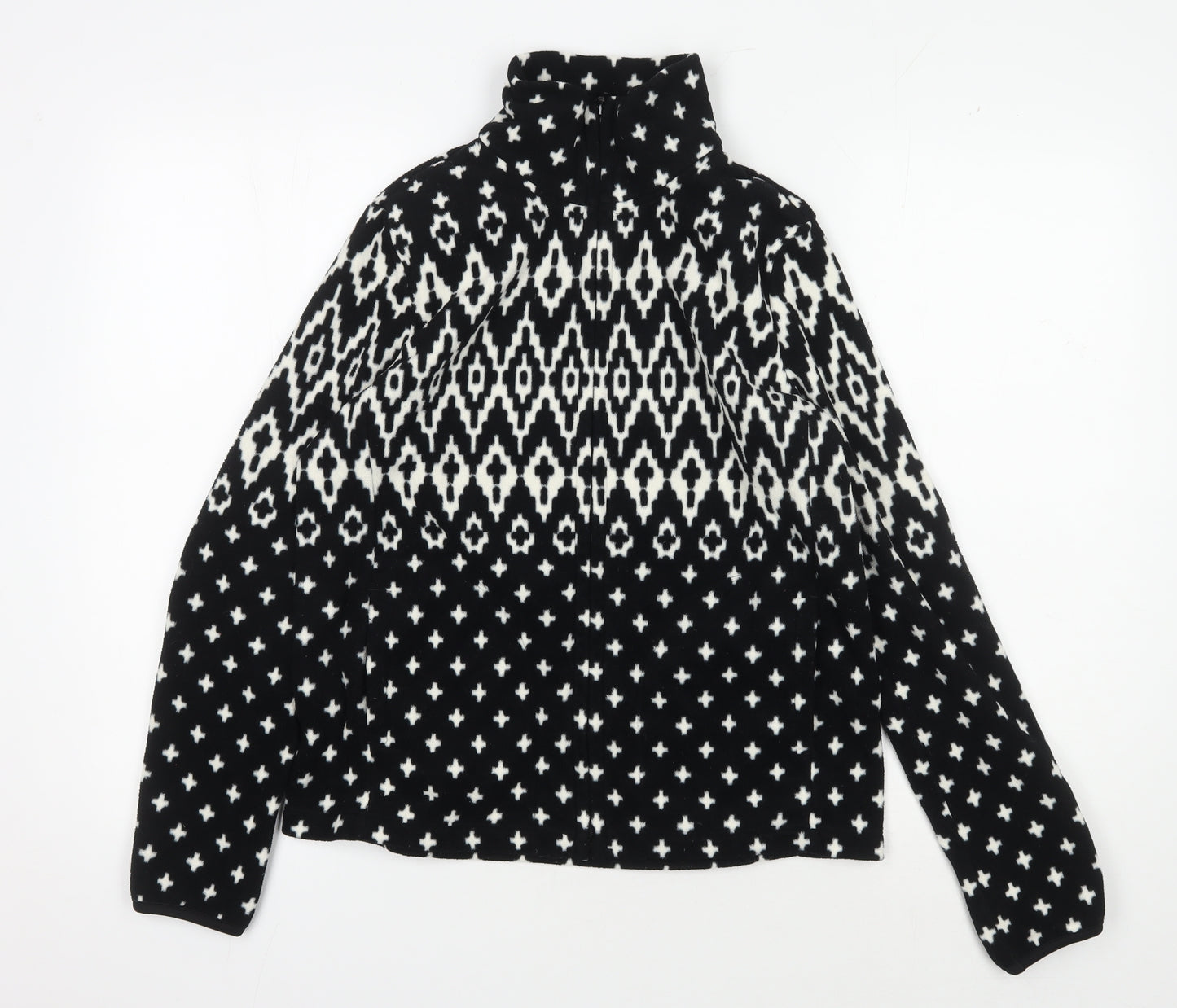 Uniqlo Men's Black Geometric Fleece Sweatshirt L