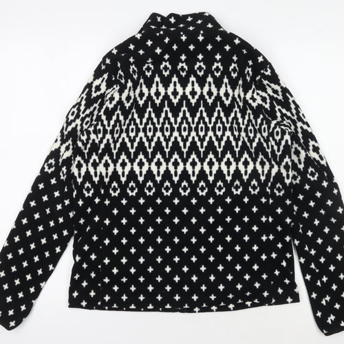 Uniqlo Men's Black Geometric Fleece Sweatshirt L