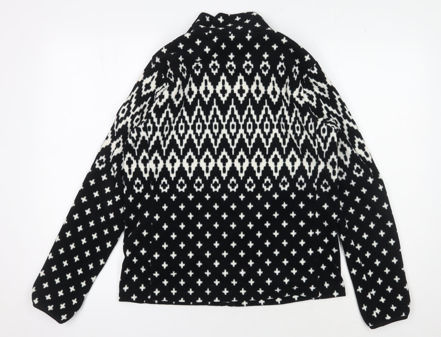 Uniqlo Men's Black Geometric Fleece Sweatshirt L