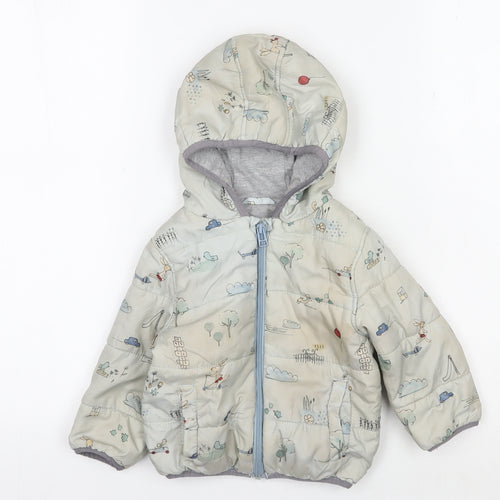 Marks and Spencer Unisex Blue Puffer Jacket 12-18 Months