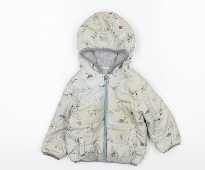 Marks and Spencer Unisex Blue Puffer Jacket 12-18 Months