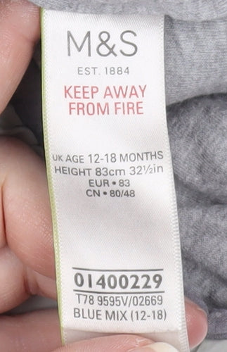 Marks and Spencer Unisex Blue Puffer Jacket 12-18 Months