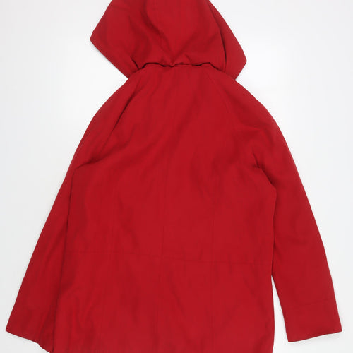 London Fog Women's Red Hooded Rain Coat M