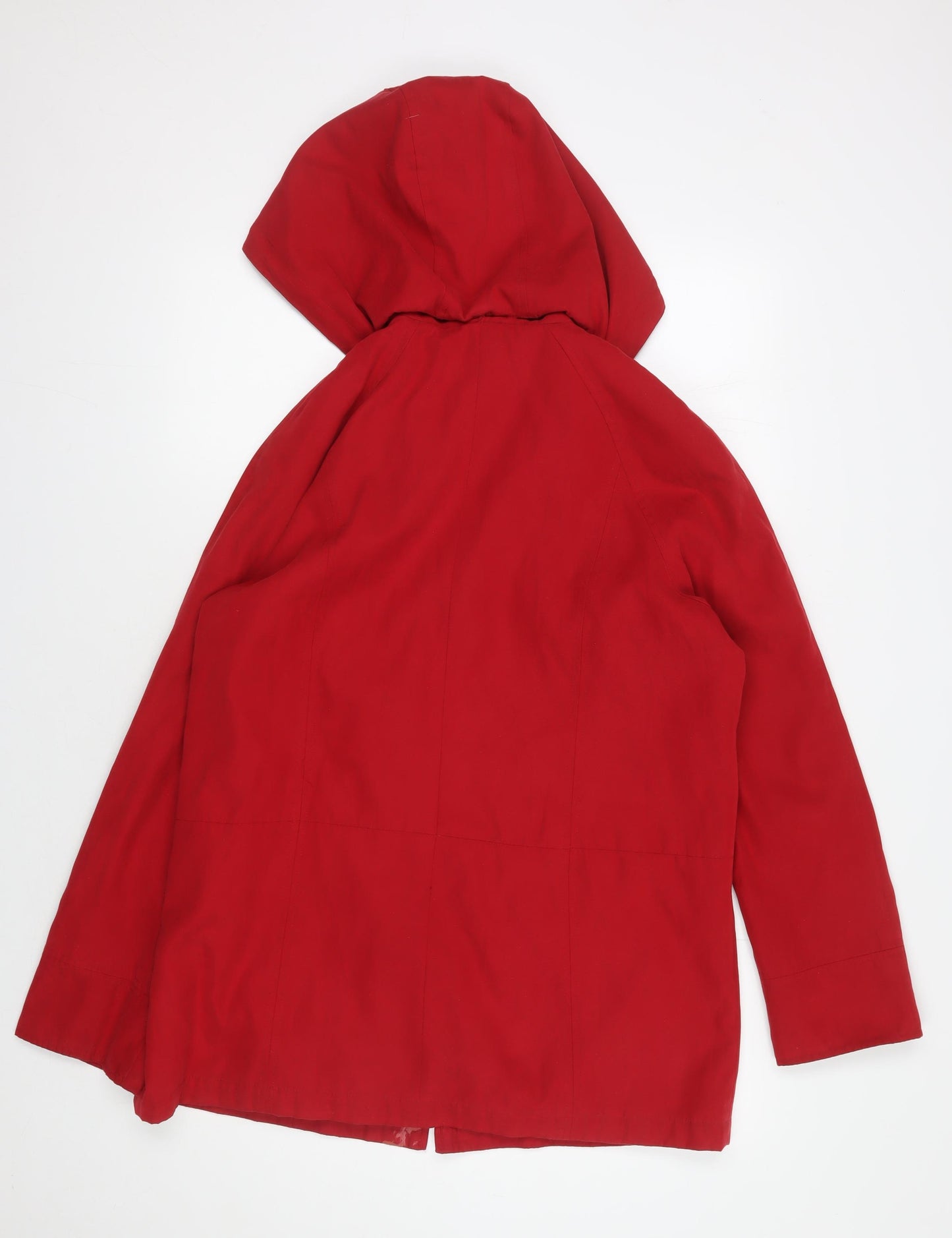 London Fog Women's Red Hooded Rain Coat M