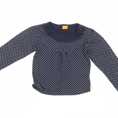 Mini Mode Girls Blue Polka Dot Long Sleeve T-Shirt 3-4 Years