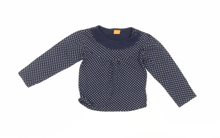 Mini Mode Girls Blue Polka Dot Long Sleeve T-Shirt 3-4 Years