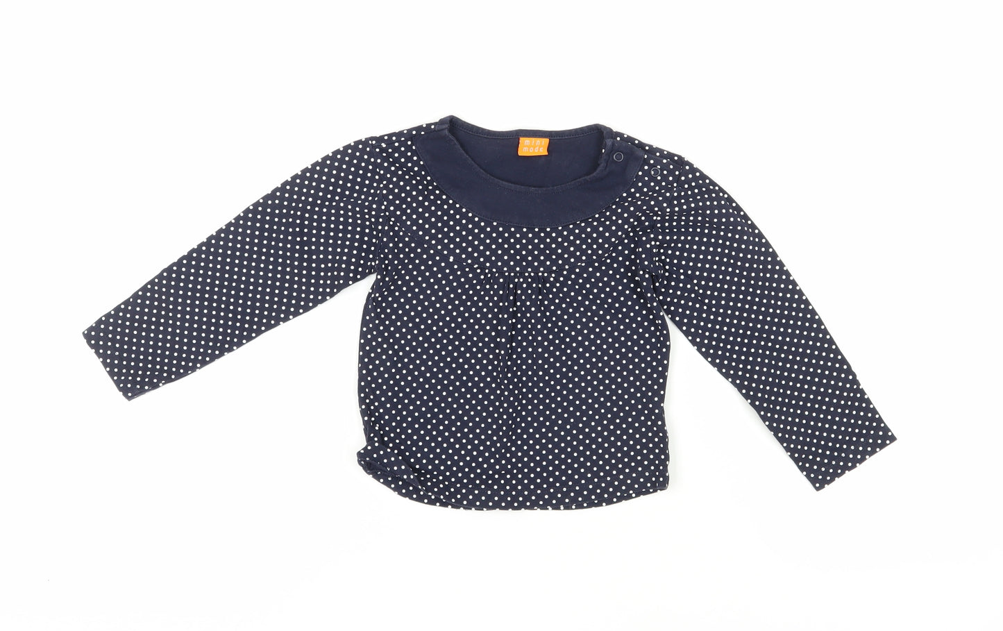 Mini Mode Girls Blue Polka Dot Long Sleeve T-Shirt 3-4 Years