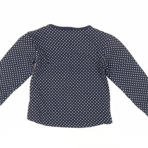 Mini Mode Girls Blue Polka Dot Long Sleeve T-Shirt 3-4 Years