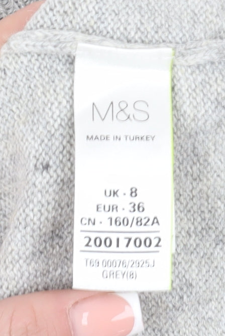 Marks and Spencer Women's Grey Knit Pullover Jumper Size 8
