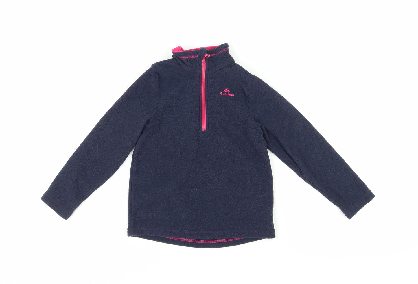 Decathlon Girls Blue Fleece 1/2 Zip Sweatshirt 4-5 Years
