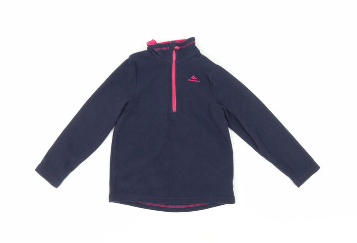 Decathlon Girls Blue Fleece 1/2 Zip Sweatshirt 4-5 Years