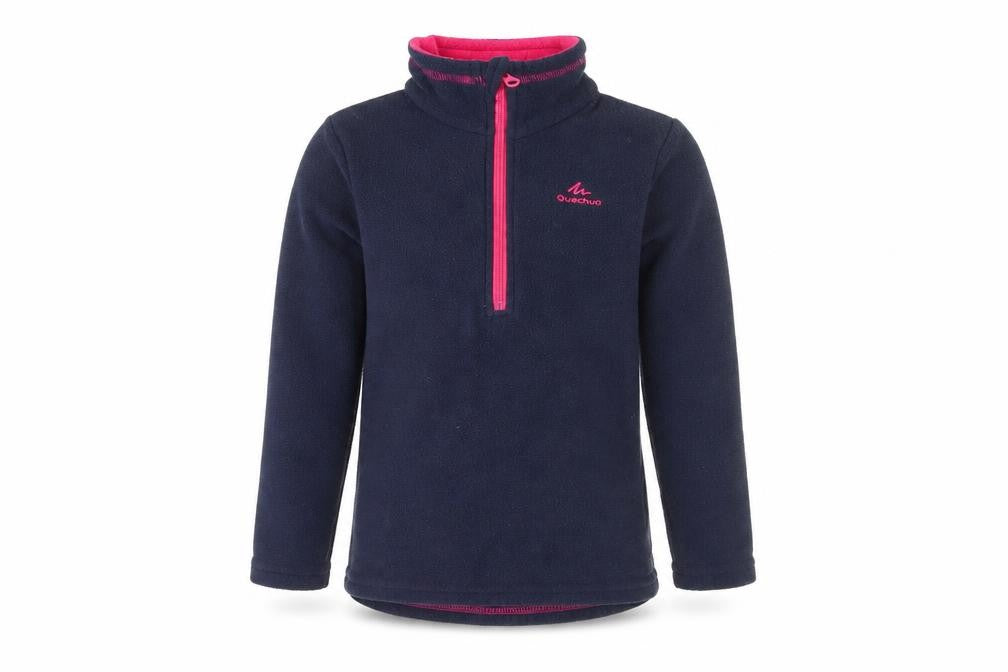 Decathlon Girls Blue Fleece 1/2 Zip Sweatshirt 4-5 Years