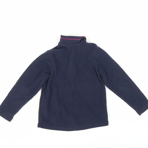 Decathlon Girls Blue Fleece 1/2 Zip Sweatshirt 4-5 Years