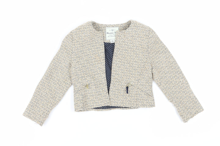 Massimo Dutti Girls Beige Woven Jacket, 4 Years, Casual Style