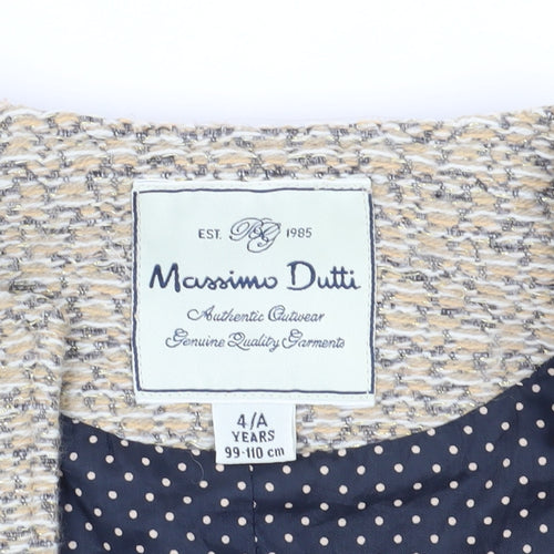 Massimo Dutti Girls Beige Woven Jacket, 4 Years, Casual Style