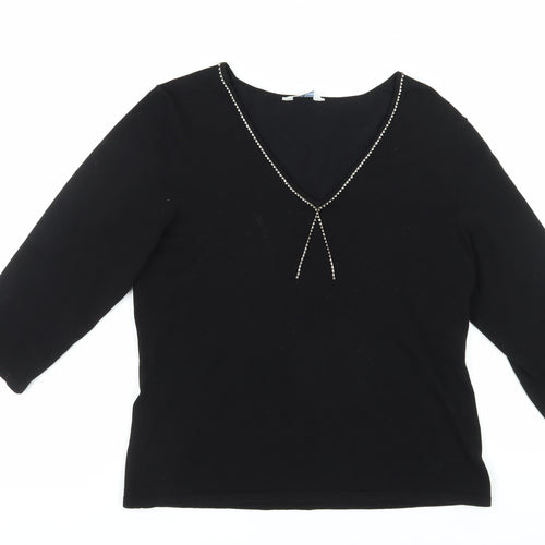 Joanna Hope Women's Black Pullover Jumper Size 14