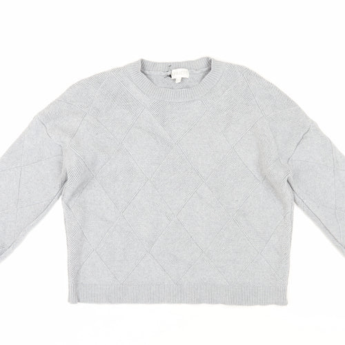 Apricot Women's Grey Argyle Pullover Jumper UK 14