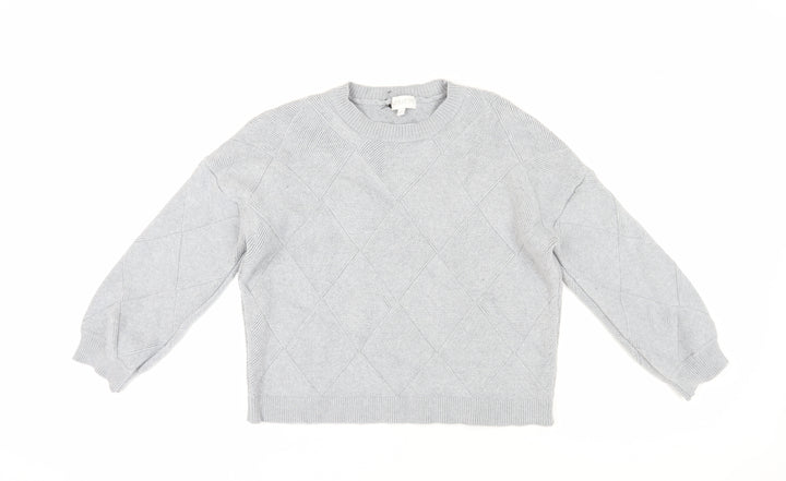 Apricot Women's Grey Argyle Pullover Jumper UK 14
