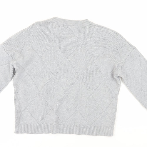 Apricot Women's Grey Argyle Pullover Jumper UK 14