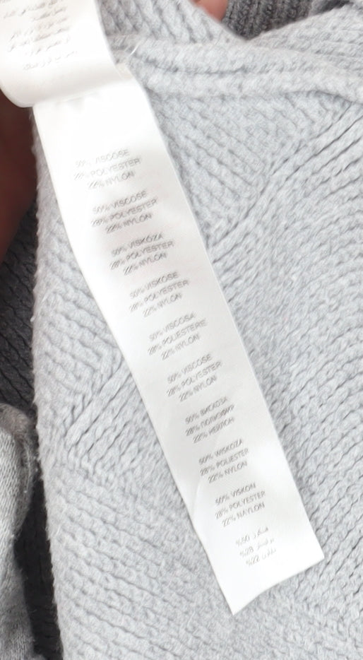 Apricot Women's Grey Argyle Pullover Jumper UK 14