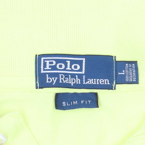 Ralph Lauren Men's Yellow Slim Fit Polo Shirt L